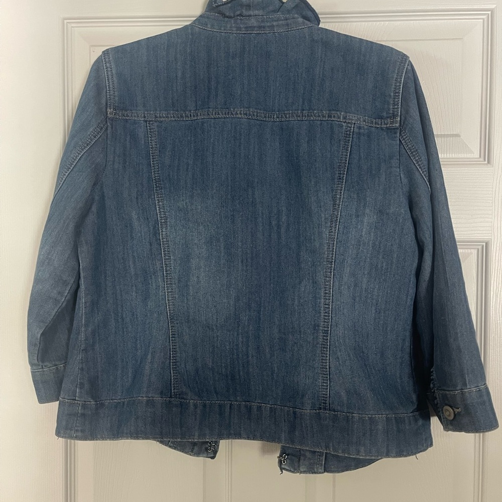 Denim Ruffle Jacket - Picture 3 of 13